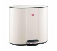 WESCO Multicollector - Lot de 2 poubelles à pédale - Sable mat - En tôle d'acier revêtue par pulvérisation - 2 récipients en plastique de 25 l - Pédalier en métal - Poignée pratique - Filtre