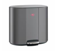 WESCO Multicollector Lot de 3 poubelles à pédale, graphite mat, tôle d'acier revêtue par pulvérisation, 1 x 25 litres et 2 x 12 bacs en plastique, pédale en métal, poignée pratique, filtre anti-odeurs