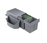 Wesco Naber SELECTAkit Corner Boy 3 Poubelle d’angle à encastrer alu gris