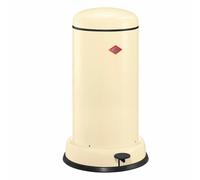 WESCO Poubelle Baseboy de couleur amande, tôle d'acier revêtue par pulvérisation, volume de 20 litres, insert en métal, amortisseur intégré, pédale en métal avec surface de marche en caoutchouc