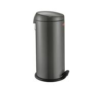 WESCO Poubelle à pédale classique Capboy Maxi de couleur graphite, tôle d'acier revêtue par pulvérisation, insert en métal de 22 litres de volume, pédale en plastique
