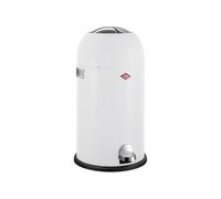 WESCO Poubelle Kickmaster de couleur blanc mat, tôle d'acier revêtue par pulvérisation, amortisseur intégré, volume de 33 litres, grande ouverture