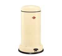 WESCO Poubelle Baseboy de couleur amande, tôle d'acier revêtue par pulvérisation, volume de 20 litres, insert en métal, amortisseur intégré, pédale en métal avec surface de marche en caoutchouc