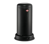 WESCO Poubelle Baseboy de couleur noir mat, tôle d'acier revêtue par pulvérisation, volume de 20 litres, insert en métal, amortisseur intégré, pédale en métal avec surface de marche en caoutchouc