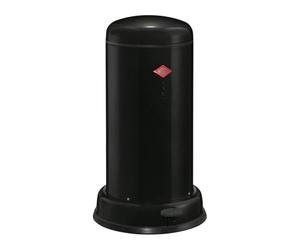 WESCO Poubelle Baseboy de couleur noire, tôle d'acier revêtue par pulvérisation, volume de 20 litres, insert en métal, amortisseur intégré, pédale en métal avec surface d'appui en caoutchouc