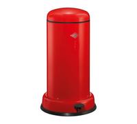 WESCO Poubelle Baseboy de couleur rouge, tôle d'acier revêtue par pulvérisation, volume de 20 litres, insert en métal, amortisseur intégré, pédale en métal avec surface d'appui en caoutchouc
