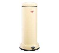 WESCO Poubelle Big Baseboy de couleur amande, tôle d'acier revêtue par pulvérisation, volume de 30 litres, amortisseur intégré, pédale en métal avec surface de marche en caoutchouc