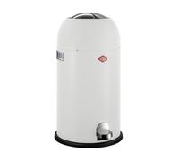 Wesco Poubelle Kickmaster de couleur blanc mat, tôle d'acier revêtue de poudre, amortisseur intégré, volume de 33 litres, grande ouverture