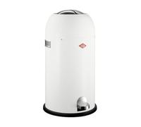 WESCO Poubelle Kickmaster de couleur blanche, tôle d'acier revêtue par pulvérisation, amortisseur intégré, volume de 33 litres, grande ouverture