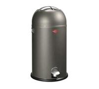 WESCO Poubelle Kickmaster de couleur graphite, tôle d'acier revêtue par pulvérisation, amortisseur intégré, volume de 33 litres, grande ouverture