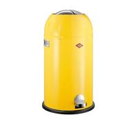 WESCO Poubelle Kickmaster de couleur jaune, tôle d'acier revêtue par pulvérisation, amortisseur intégré, volume de 33 litres, grande ouverture