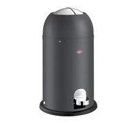 WESCO Poubelle Kickmaster Junior de couleur graphite mat, tôle d'acier revêtue par pulvérisation, amortisseur intégré, volume de 12 litres, insert en plastique, clapet d'insertion