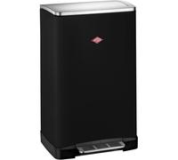 Wesco Poubelle Big Double Boy – 2 inserts 18 L plastique, acier revêtu noir mat, pédale inox