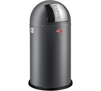 Wesco Poubelle Pushboy – 50 L, graphite mat, tôle d'acier revêtue, rabat inox, récipient amovible
