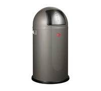 WESCO Poubelle Pushboy de couleur graphite, tôle d'acier revêtue par pulvérisation, volume de 50 litres, grand rabat en acier inoxydable, récipient intérieur amovible