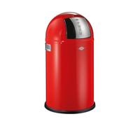 WESCO Poubelle Pushboy junior de couleur rouge, tôle d'acier revêtue par pulvérisation, volume de 22 litres, grand rabat en acier inoxydable, récipient intérieur amovible