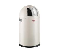 WESCO Poubelle Pushboy junior de couleur sable mat, tôle d'acier revêtue par pulvérisation, volume de 22 litres, grand rabat en acier inoxydable, récipient intérieur amovible