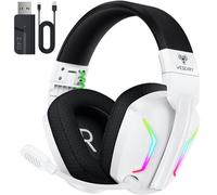 WESEARY WG1 Casque Gaming sans Fil, 2,4 GHz Casque Bluetooth sans Fil avec Micro pour PS5, PS4, PC, Switch, Mac, Mobile, Casque Gaming Pliable avec Son Stéréo et Éclairage LED, Batterie de 50h