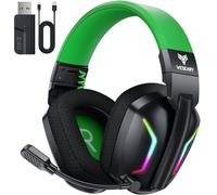WESEARY WG1 Casque Gaming sans Fil, 2,4 GHz Casque Bluetooth sans Fil avec Micro pour PS5, PS4, PC, Switch, Mac, Mobile, Casque Gaming Pliable avec Son Stéréo et Éclairage LED, Batterie de 50h