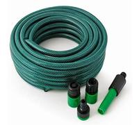 WESEN Tuyau d'arrosage en PVC de 5 m/10 m/15 m/20 m/30 m/50 m, tuyau d'arrosage flexible de 1,27 cm avec raccords de buse de pulvérisation pour extérieur/cour/pelouse/bateau (vert, 15 m)