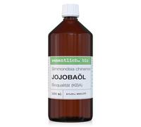 wesentlich. Huile de jojoba bio pressée à froid | 100 % pure et naturelle | Soin et nettoyage purs pour le visage, la peau et les cheveux | Bouteille en verre ambré de 1000 ml