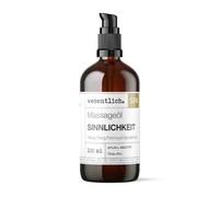 wesentlich. Huile de massage sensuelle 100 ml - Parfum sensuel avec huile d'amande, ylang ylang, patchouli et bois de santal - Idéal pour les massages de partenaires et les couples - 100 % naturelle