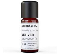 Wesentlich. Huile essentielle de vétiver 100 % naturelle dans une bouteille en verre (10 ml)