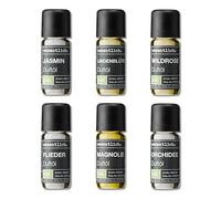 wesentlich. Kit d'huiles parfumées - Compositions parfumées harmonieuses pour lampe à parfum, diffuseur et bougies - Jasmin, fleur de tilleul, rose, lilas, magnolia, orchidée