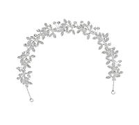 WESIEVYA 1 Pc bandeau de mariée scrunchies hair band hair toppers hair ties bandana roman coiffe bandeaux en strass cheveux doux ornement de cheveux gracieux charmant bandeau alliage Silver
