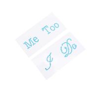 WESIEVYA 10 Autocollants Décoratifs pour Semelles en Acrylique Lettres Diamantées Bleu, Autocollants Auto-adhésifs Faciles à Utiliser pour Protection Talons Lors de Photos