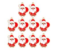 WESIEVYA 10 Pendentifs en Alliage Or Père Noël Cartoon pour Fabrication de Bijoux Diy, Accessoires Présents Délicats et Simples pour Décoration de Noël