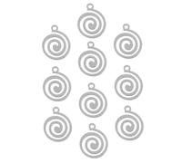 WESIEVYA 10 Pendentifs Tourbillon Creux en Acier Inoxydable Argenté, Ornement Sûr et Élégant pour Décoration Intérieure et Créations Diy, Lot de 10 Pièces