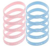 WESIEVYA 10 pièces Bracelets Silicone Gender Reveal pour Filles et Garçons Lot de Bracelets Équipe Caoutchouc Accessoires Stylés pour Fête Prénatale et Révélation Du Genre