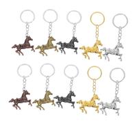 WESIEVYA 10 Pièces Metal Horse Keychain Set Zodiac Pendant Keyring For Mens Purse And Handbag Charm Accessories