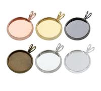 WESIEVYA 10pcs Plateau Pendentif en Cuivre pour Fabrication de Bijoux, Forme V Rétro et Ronde, Multi-usage pour Créations DIY et Usage Professionnel Plusieurs styles