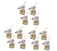 WESIEVYA 12 Pièces Petite Mouette Jouets d'oiseaux Décoration De Micro Paysage Figurines Miniatures De Mouette Oiseaux De Mer Miniatures Ornement d'oiseaux De Mer Statues De Mouette Résine