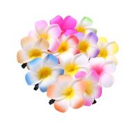 WESIEVYA 12pièces Lot De Barrettes à Cheveux Forme De Fleur De Plumeria Pour Mariage Fête Plage Design Denté Non Glissant