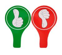 WESIEVYA 1ensemble Palette de Vote Portable Double Face Kt Foam Pagaie Main Pouce Haut Bas pour Classe Jury et Évaluations