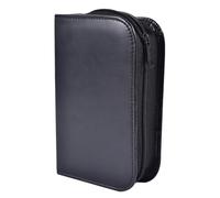 WESIEVYA 1pièce Boîte de Rangement Portable Pu Noire pour Glucomètre et Étui de Protection Résistant aux Chocs Eau Compacte pour Voyage et Usage Quotidien