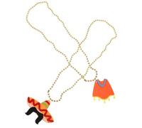 WESIEVYA 2 pièces Collier Dessin Animé Mexicain Léger Pendentif Cape et Chapeau Accessoires de Fête Cinco de Mayo Lot de Colliers Mode pour Carnaval et Fiesta