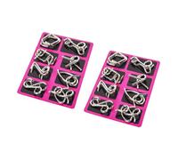 WESIEVYA 2ensembles Casse-tête De Démêlage Fil Métallique Anneau De Jeu De Déverrouillage Puzzle IQ Portable Lot Puzzles De Démêlage