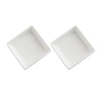 WESIEVYA 2pcs Assiettes Carrées en Céramique Blanches pour Assaisonnement Polyvalent et Service de Sauce Soja, Maison et L'hôtel