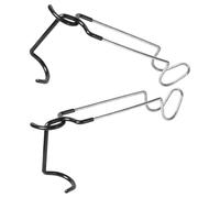 WESIEVYA 2pcs Crochet pour Poteau D'éclairage de Camping en Acier Inoxydable Caoutchouc, Multi-Usage et Haute Stabilité pour Tente et Activités de Plein Air