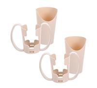 WESIEVYA 2pcs Gobelets Spéciaux pour Boisson avec Découpe Nez et Double Poignées, Plastique Beige, Facile à Saisir et Nettoyer, Adaptés aux Soins à Domicile et Établissements Médicaux