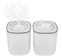 WESIEVYA 2pièces Boîte à -tiges Étui à -tiges Boîtes Porte-Cure-Dents Petits Conteneurs Décoratives Et