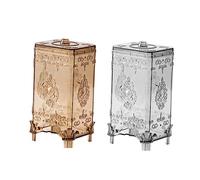 WESIEVYA 2pièces Boîte De Rangement pour Coton De Style Européen Organisateur De Cosmétiques Décoration pour Table De Maquillage