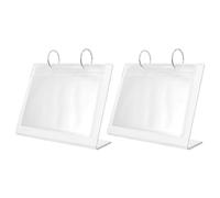 WESIEVYA 2pièces Support de Bureau Acrylique pour Présentation Nail Art Album de Stickers Ongles Transparent Rangement Organisateur Pratique pour Salon de Manucure