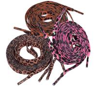 WESIEVYA 3 paires Lacets Plats Léopard pour Chaussures Casual Sport et Décoratif pour Femmes et Hommes