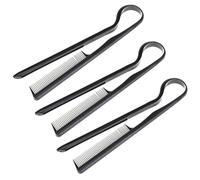 WESIEVYA 3pcs Peignes de Coiffure en Plastique Noir V de Pince pour Lissage, Séchage des Cheveux, Faciles à Transporter, Usage Quotidien à Domicile pour Femmes