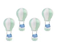 WESIEVYA 4 Décorations de Gâteau Non Comestibles Motif Éléphant et Montgolfière en Résine Verte Décorations pour Cupcakes et Fêtes D’garçon et Filles pour Gâteaux D’anniversaire